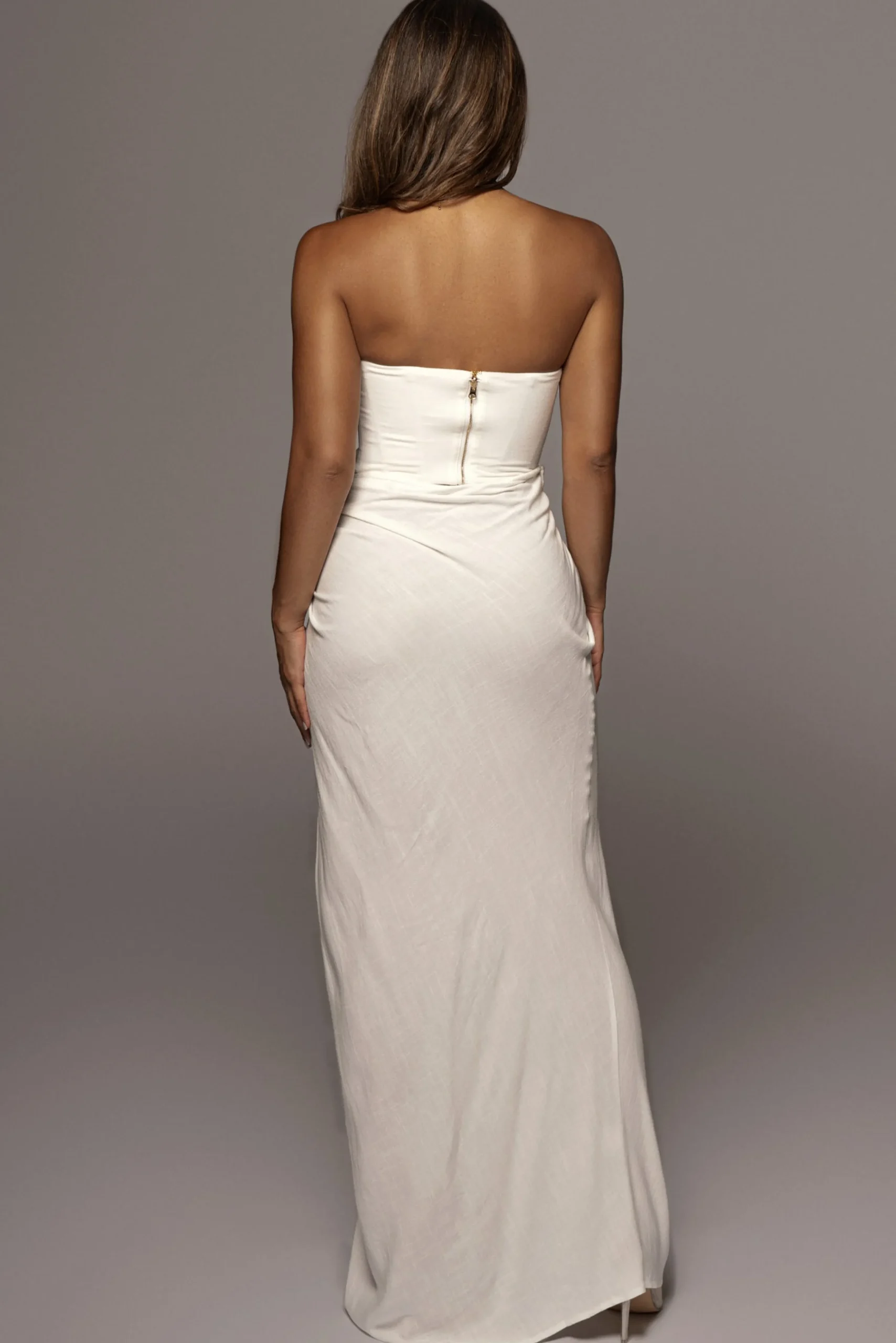 White Noelia Linen Slit Skirt*JLUXLABEL New