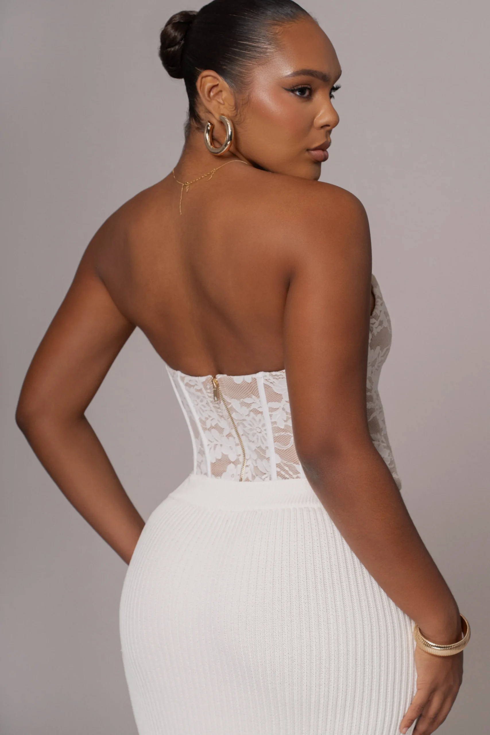 White Rosemere Lace Top*JLUXLABEL Clearance