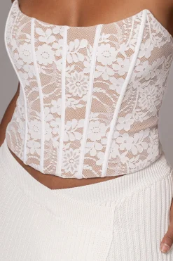 White Rosemere Lace Top*JLUXLABEL Clearance