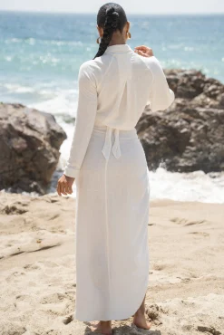 White SAYLOR LINEN SARONG*JLUXLABEL Hot