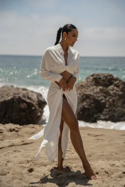 White SAYLOR LINEN SARONG*JLUXLABEL Hot