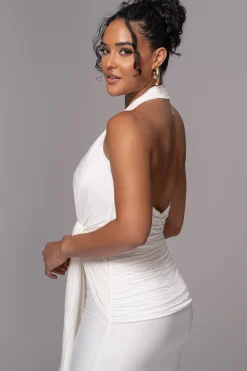 White Under The Moonlight Drape Dress*JLUXLABEL Sale