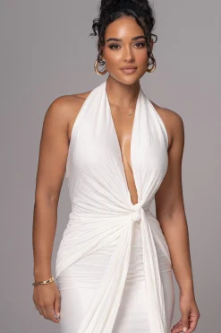 White Under The Moonlight Drape Dress*JLUXLABEL Sale