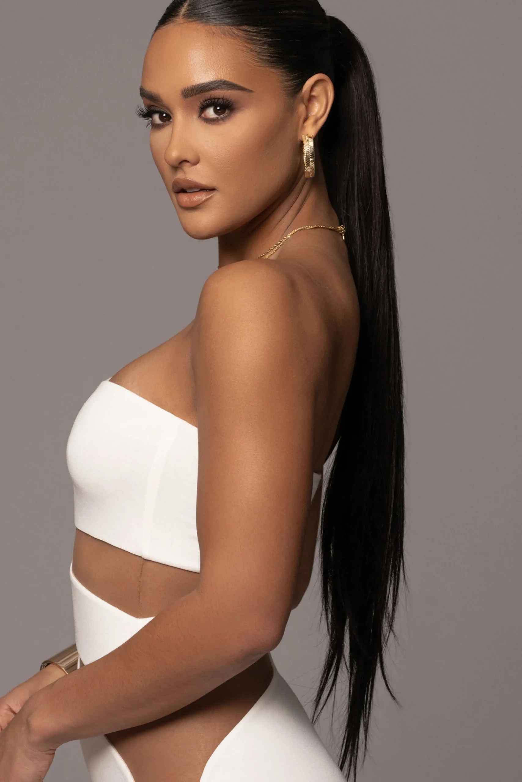 White Unpredictable Midi Dress*JLUXLABEL Outlet