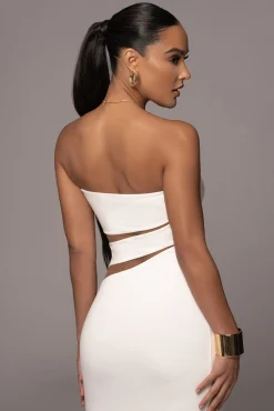 White Unpredictable Midi Dress*JLUXLABEL Outlet