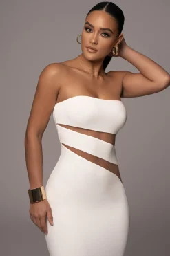 White Unpredictable Midi Dress*JLUXLABEL Outlet