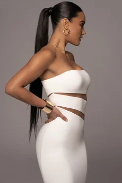 White Unpredictable Midi Dress*JLUXLABEL Outlet