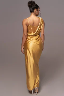 Yellow Anastacia Drape Maxi Dress*JLUXLABEL Outlet