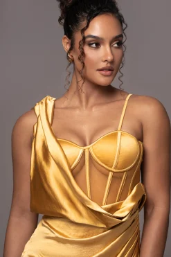 Yellow Anastacia Drape Maxi Dress*JLUXLABEL Outlet