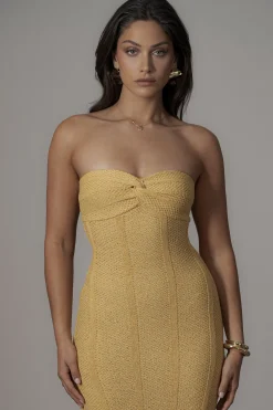 Yellow Blanca Strapless Maxi Dress*JLUXLABEL Clearance