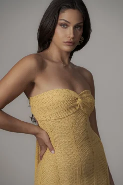 Yellow Blanca Strapless Maxi Dress*JLUXLABEL Clearance