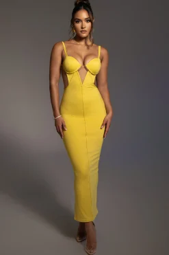 Yellow Enchantment Bustier Maxi Dress*JLUXLABEL Fashion