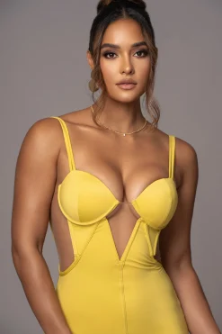 Yellow Enchantment Bustier Maxi Dress*JLUXLABEL Fashion