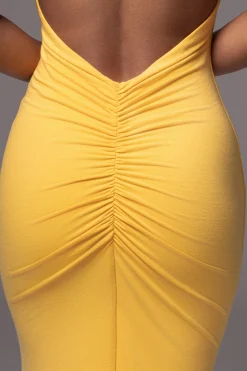 Yellow JLUXBASIX FRONT AND CENTER MAXI DRESS*JLUXLABEL Fashion