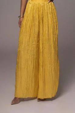 Yellow Lets Get Away Satin Pant Set*JLUXLABEL Fashion