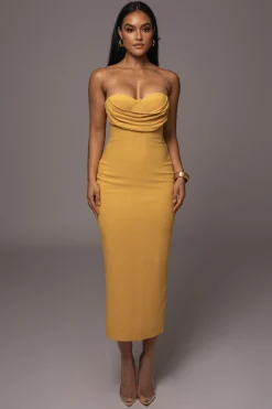 Yellow Linen Visions Of You Dress*JLUXLABEL Discount