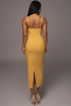 Yellow Linen Visions Of You Dress*JLUXLABEL Discount