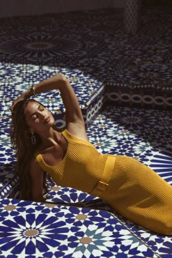 Yellow Moonrise Ribbed Maxi Dress*JLUXLABEL Outlet