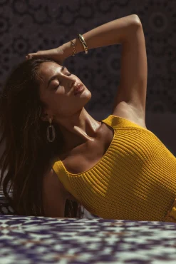 Yellow Moonrise Ribbed Maxi Dress*JLUXLABEL Outlet