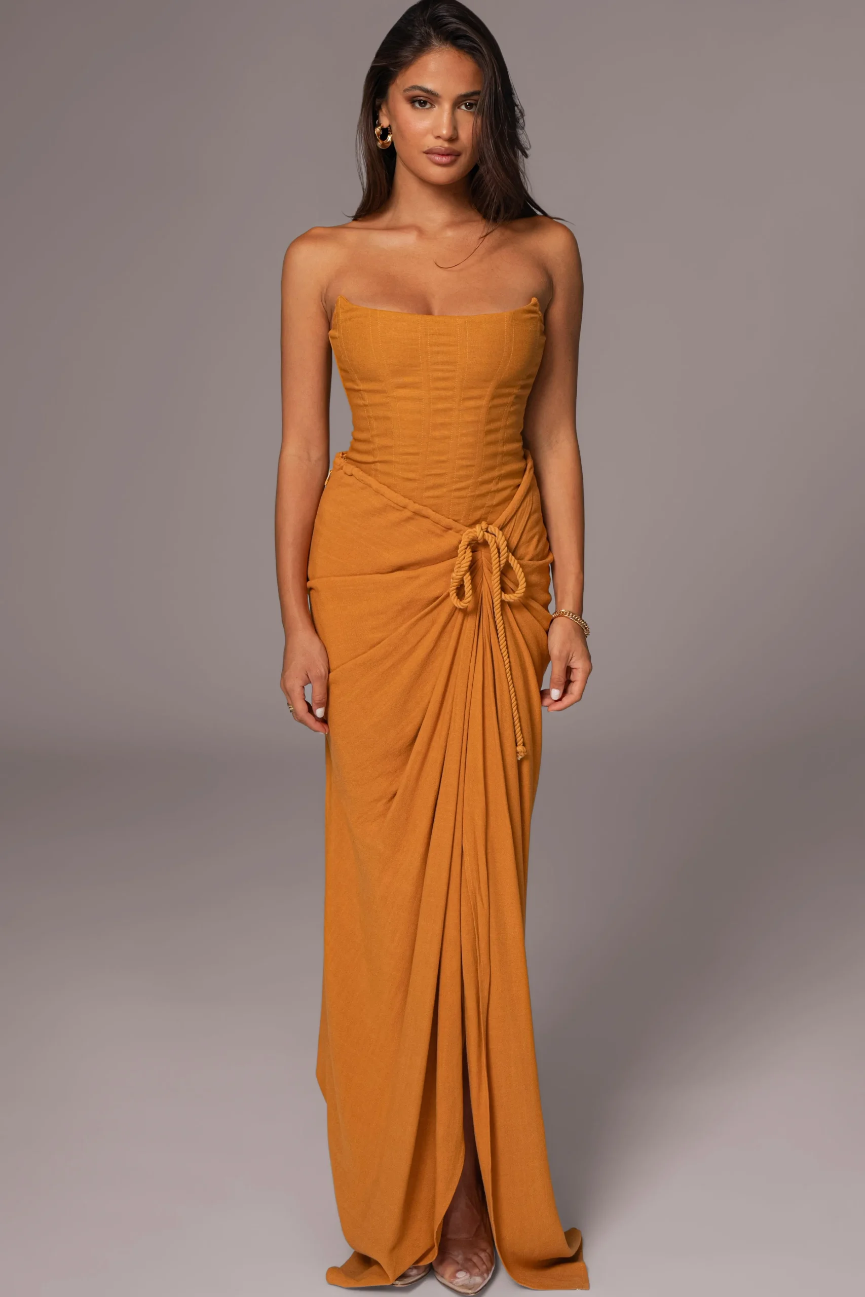 Yellow Noelia Linen Slit Skirt*JLUXLABEL Clearance