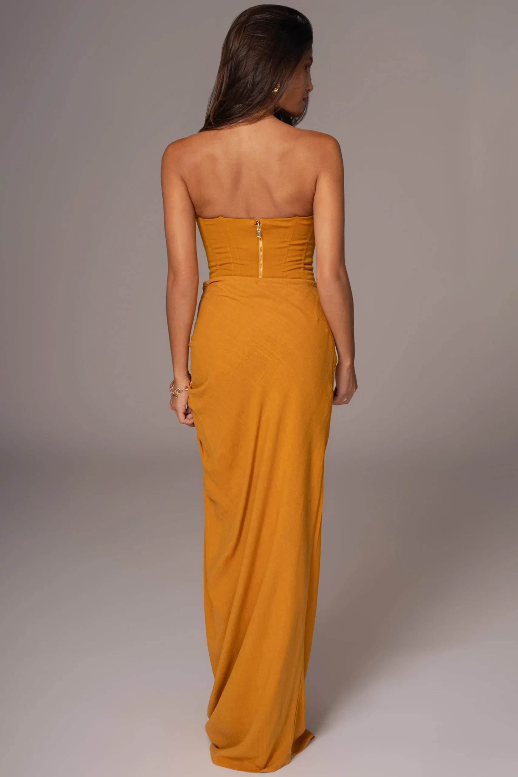 Yellow Noelia Linen Slit Skirt*JLUXLABEL Clearance