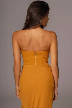 Yellow Noelia Linen Slit Skirt*JLUXLABEL Clearance