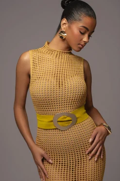 Yellow Pacific Tides Crochet Maxi Dress*JLUXLABEL Best