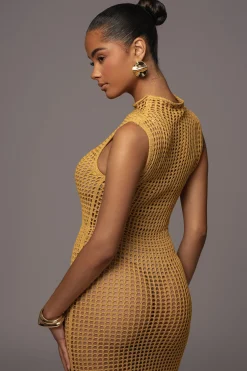 Yellow Pacific Tides Crochet Maxi Dress*JLUXLABEL Best