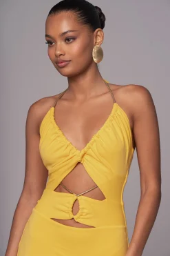 Yellow Secret Bloom Maxi Dress*JLUXLABEL Fashion